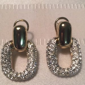 John Medeiros 14 kt /rhodium overlay CZ earrings.